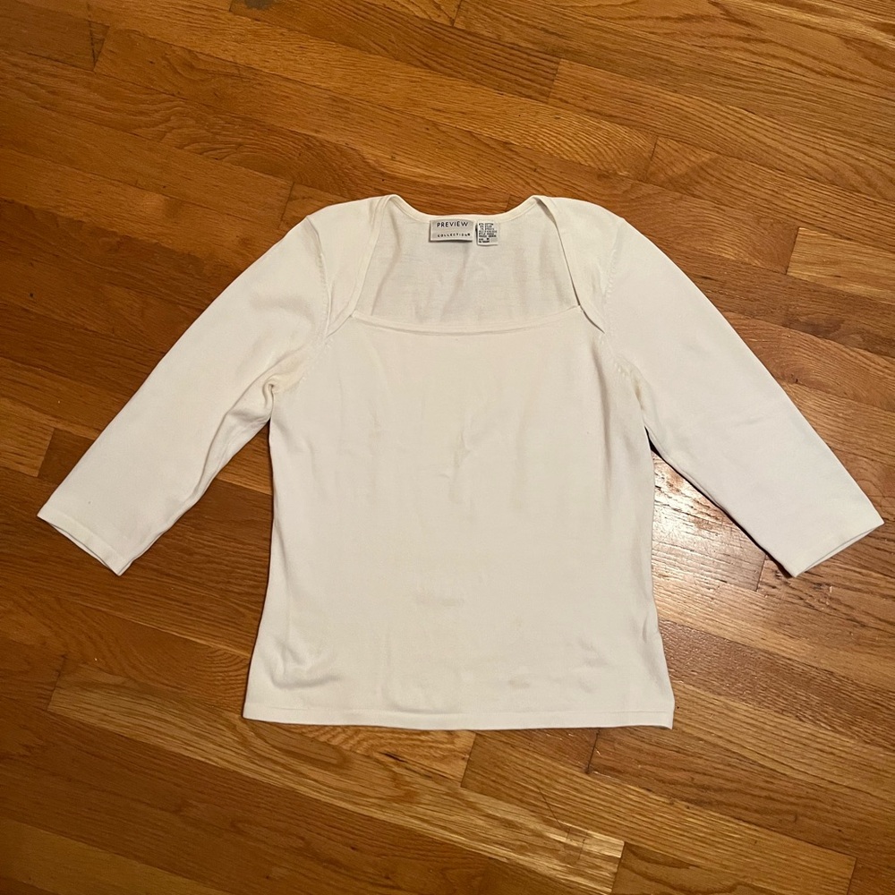 Preview Collection Cream Long Sleeve Women's Top
